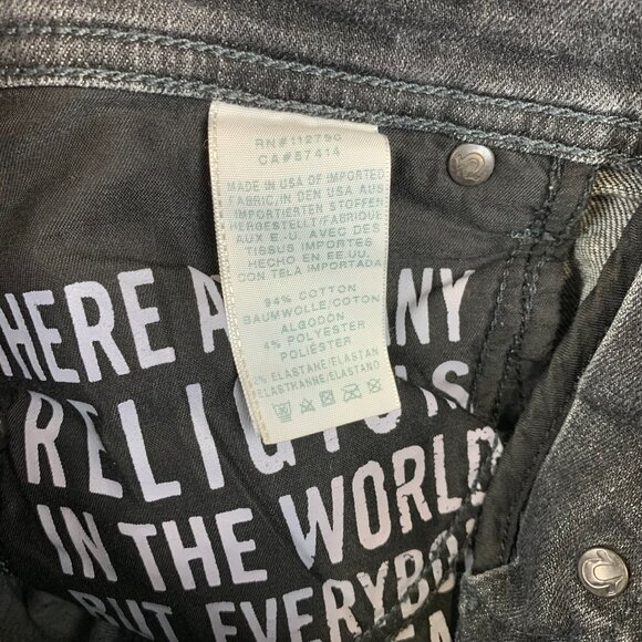 True Religion Westbrook Mens Jeans 28 Gray Distressed Rocco Relaxed Skinny 28x30 - Picture 10 of 15